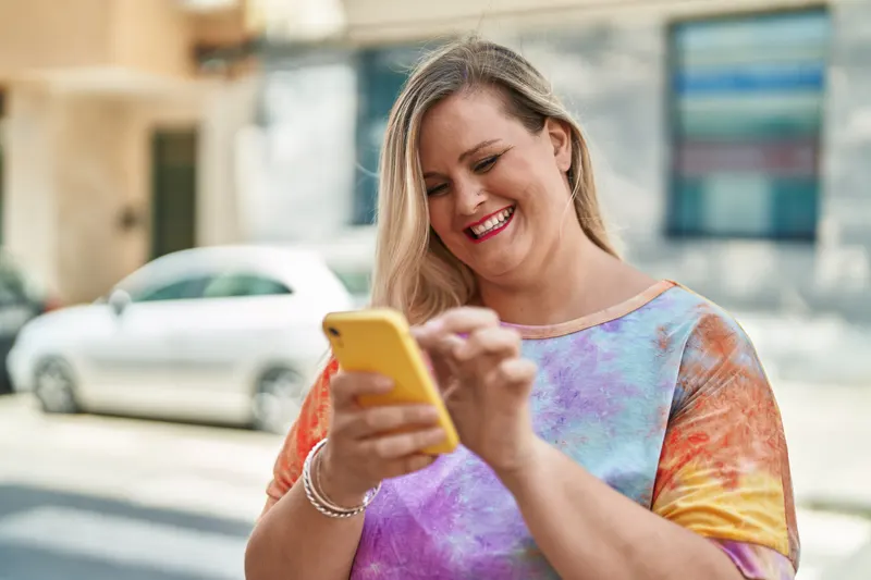 Woman reviewing her health information